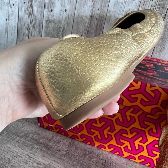 Tory Burch Gold Melinda Ballet Flats - Picture 9 of 13